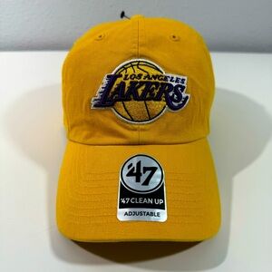 47 Los Angeles Lakers Clean Up Yellow Gold Adjustable Strap Hat Cap
